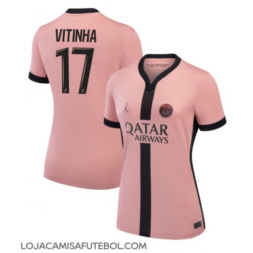 Camisa de Futebol Paris Saint-Germain Vitinha #17 Equipamento Alternativo Mulheres 2024-25 Manga Curta